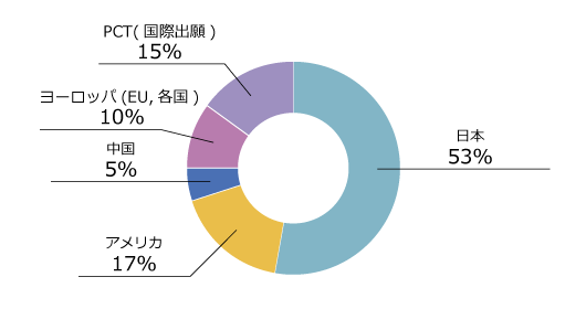 各国に出願した特許の国別状況