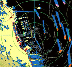 船舶用レーダー　レーダー表示　イメージ