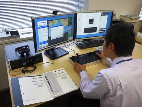 ECDIS training session conducted at JMS using NavSkills CAT workstation