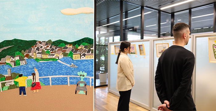 西宮市在住のイラストレーター山口ちよ子氏の作品展を開催