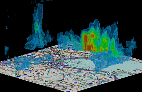 Real-time 3D monitoring of precipitation